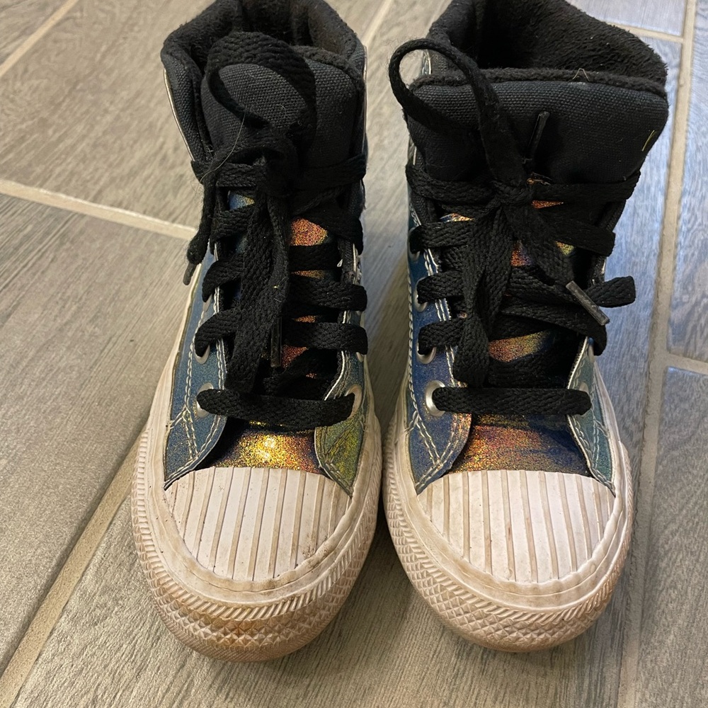 Kids High-Top Converse  - Black and metallic